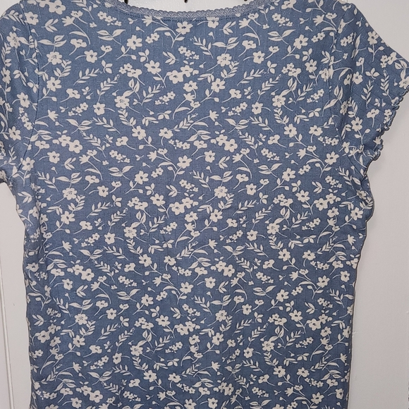 Torrid Blue and White Floral Blouse - Picture 6 of 6